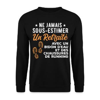 Humor-Lauf-Retreat - Unisex Pullover - Schwarz - Vorne - Alina (178cm) & Michal (187cm)