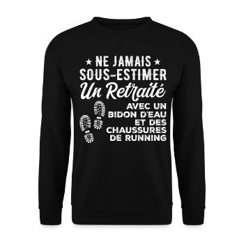 Humor-Lauf-Retreat - Unisex Pullover - Schwarz - Vorne - Alina (178cm) & Michal (187cm)