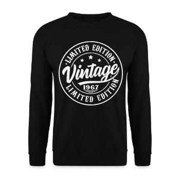 1967 Vintage Retro 1967 Geburtstagsgeschenk 1967 - Unisex Pullover - Schwarz - Vorne - Alina (178cm) & Michal (187cm)