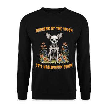Barking at the moon it's halloween soon - Unisex Sweatshirt - black - Front - Alina (178cm) & Michal (187cm)
