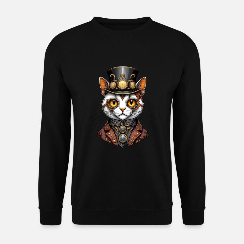 Steampunk cat - Unisex Sweatshirt - black