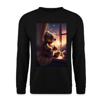 Süßer Teddybär - Unisex Pullover - Schwarz - Vorne - Alina (178cm) & Michal (187cm)