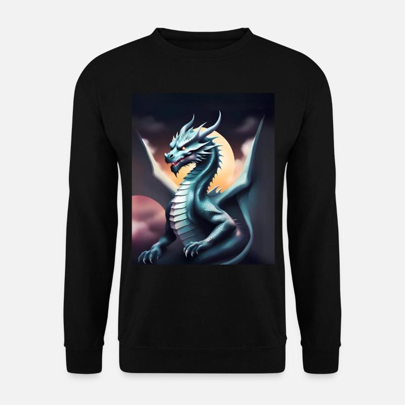 Grauer Drache - Unisex Pullover - Schwarz