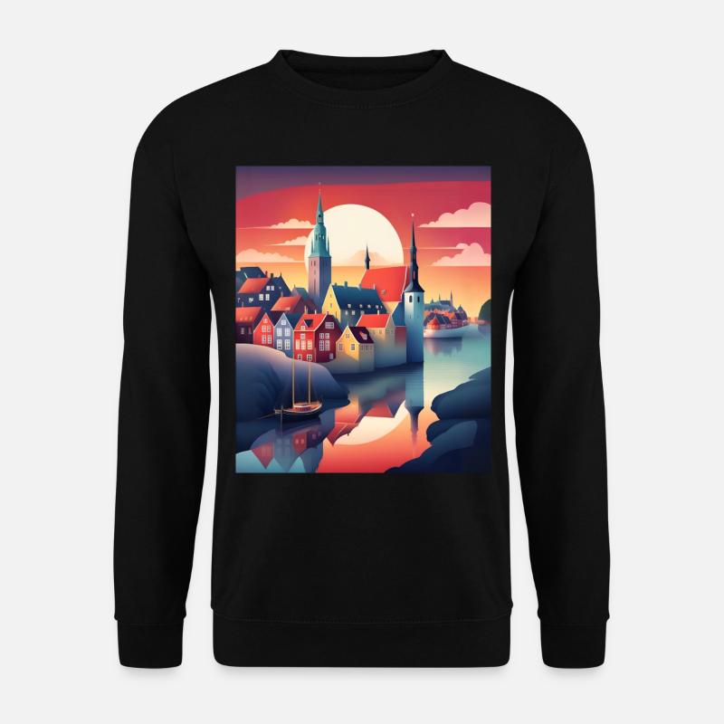 Die Stadt Dänemark - Unisex Pullover - Schwarz