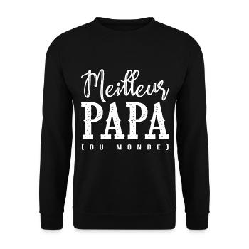 MEILLEUR PAPA du monde CADEAU fête des pères noel - Sweat-shirt Unisexe - noir - Devant - Alina (178cm) & Michal (187cm)