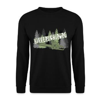 Der Kiefernchirurg aus dem Wald - Unisex Pullover - Schwarz - Vorne - Alina (178cm) & Michal (187cm)