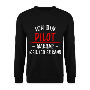 Pilot Lustiger Spruch Flugplatz Flugsport Geschenk - Unisex Pullover - Schwarz - Vorne - Alina (178cm) & Michal (187cm)