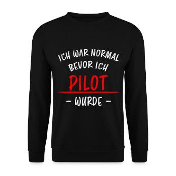 Pilot Lustiger Spruch Flugplatz Flugsport Geschenk - Unisex Pullover - Schwarz - Vorne - Alina (178cm) & Michal (187cm)