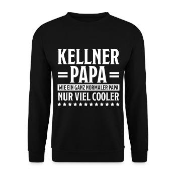 Kellner Lustige Spruch Service Restaurant Geschenk - Unisex Pullover - Schwarz - Vorne - Alina (178cm) & Michal (187cm)