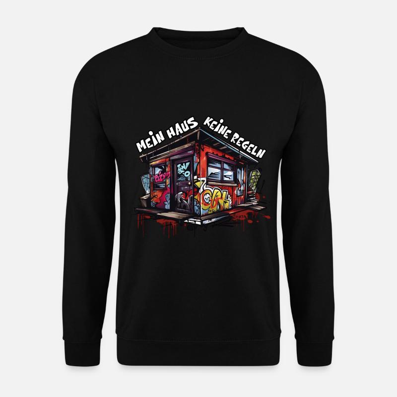 Mein Haus keine Regeln Anarchie - Unisex Pullover - Schwarz