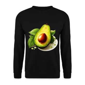 Avocado für einen Avocado Liebhaber und Sportler - Unisex Pullover - Schwarz - Vorne - Alina (178cm) & Michal (187cm)