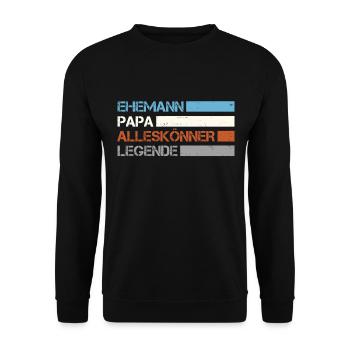 Papa der Alleskönner - Unisex Pullover - Schwarz - Vorne - Alina (178cm) & Michal (187cm)