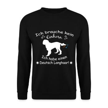 Deutsch Langhaar Hund - Deutsch Langhaar - Unisex Pullover - Schwarz - Vorne - Alina (178cm) & Michal (187cm)