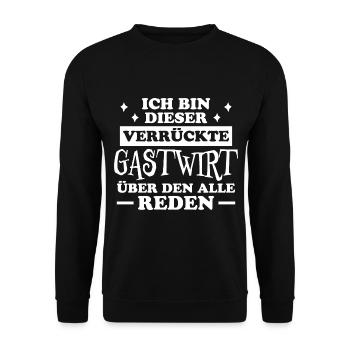 Gastwirt Fun Spruch Kneipe Wirt Gastwirt Geschenk - Unisex Pullover - Schwarz - Vorne - Alina (178cm) & Michal (187cm)