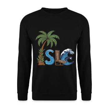 Tropical Island Vacation Strandbar für Urlauber - Unisex Pullover - Schwarz - Vorne - Alina (178cm) & Michal (187cm)
