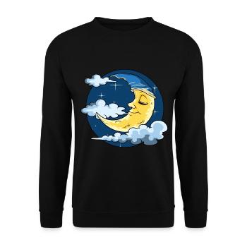 Mond Traum Träumer Schlafmütze für Kinder - Unisex Pullover - Schwarz - Vorne - Alina (178cm) & Michal (187cm)