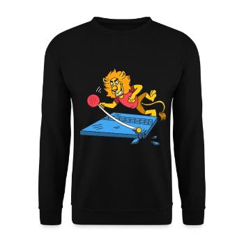 Table Tennis Lion Ping Pong Lion Outfit - Sweat-shirt Unisexe - noir - Devant - Alina (178cm) & Michal (187cm)