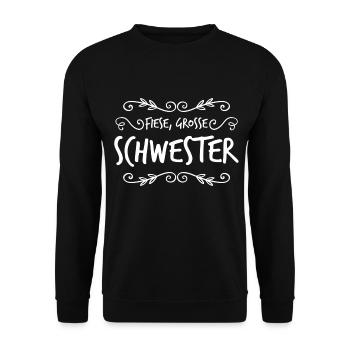 ich bin die fiese, große Schwester - Unisex Pullover - Schwarz - Vorne - Alina (178cm) & Michal (187cm)