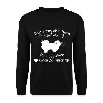 Coton de Tulear Hund - Coton de Tulear - Unisex Pullover - Schwarz - Vorne - Alina (178cm) & Michal (187cm)