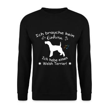 Welsh Terrier - Welsh Terrier Hund - Unisex Pullover - Schwarz - Vorne - Alina (178cm) & Michal (187cm)