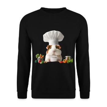 Chef Guinea Pig’s Gourmet Kitchen - Unisex Pullover - Schwarz - Vorne - Alina (178cm) & Michal (187cm)