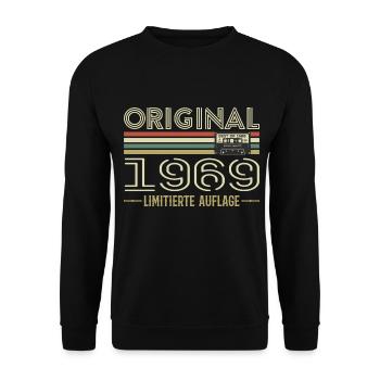 Original 1969 Vintage rétro anniversaire Vintage - Sweat-shirt Unisexe - noir - Devant - Alina (178cm) & Michal (187cm)