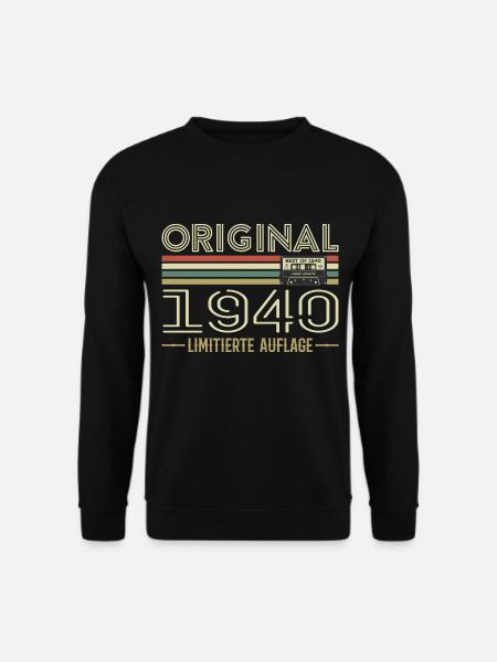 Original 1940 Jahrgang Retro Geburtstag Vintage - Unisex Pullover - Schwarz