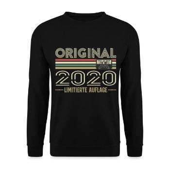 Original 2020 Jahrgang Retro Geburtstag Vintage - Unisex Pullover - Schwarz - Vorne - Alina (178cm) & Michal (187cm)
