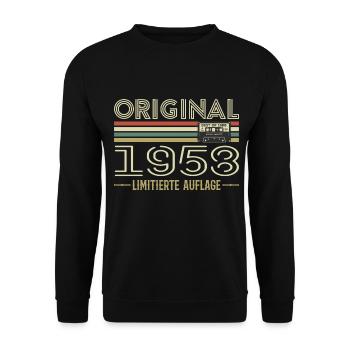 Original 1958 Jahrgang Retro Geburtstag Vintage - Unisex Sweatshirt - black - Front - Alina (178cm) & Michal (187cm)
