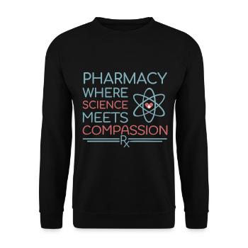 Apotheke where science meets compassion - Unisex Pullover - Schwarz - Vorne - Alina (178cm) & Michal (187cm)