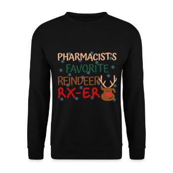 Pharmacist Weihnachten favorite Reindeer - Unisex Pullover - Schwarz - Vorne - Alina (178cm) & Michal (187cm)