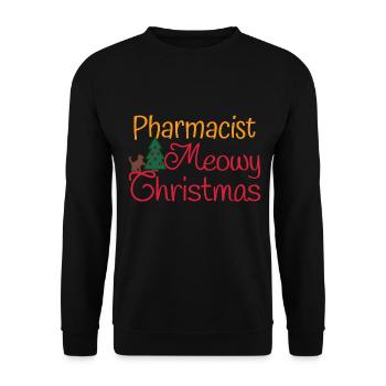 Apotheker Katzen xmas meowy Weihnachten - Unisex Pullover - Schwarz - Vorne - Alina (178cm) & Michal (187cm)