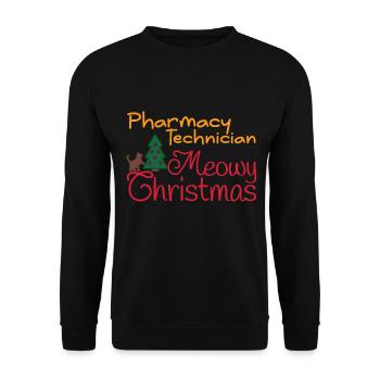 Pharmacy technician Xmas Cat meowy Christmas - Unisex Sweatshirt - black - Front - Alina (178cm) & Michal (187cm)