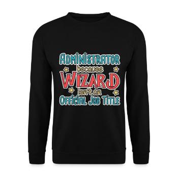 Admin Wizard Administrator - Unisex Sweatshirt - black - Front - Alina (178cm) & Michal (187cm)