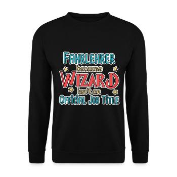 Driving Instructor Wizard Driving School - Unisex Sweatshirt - black - Front - Alina (178cm) & Michal (187cm)
