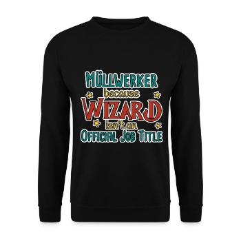 Garbage Collector Wizard - Unisex Sweatshirt - black - Front - Alina (178cm) & Michal (187cm)