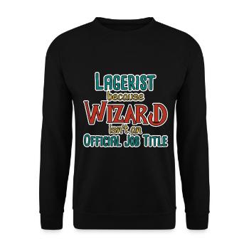 Lagerist Wizard - Unisex Pullover - Schwarz - Vorne - Alina (178cm) & Michal (187cm)