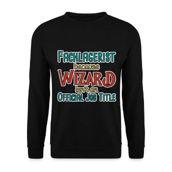 Fachlagerist Wizard - Unisex Pullover - Schwarz - Vorne - Alina (178cm) & Michal (187cm)