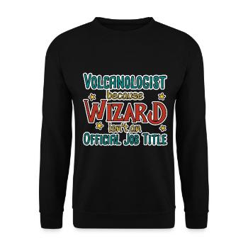 Volcanologist Wizard Volcanology - Unisex Sweatshirt - black - Front - Alina (178cm) & Michal (187cm)