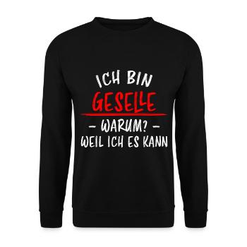Geselle Lustiger Spruch Gesellenprüfung Geschenk - Unisex Pullover - Schwarz - Vorne - Alina (178cm) & Michal (187cm)