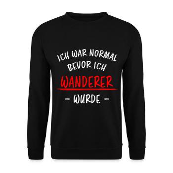 Wanderer Outdoor Lustiger Spruch Wandern Geschenk - Unisex Pullover - Schwarz - Vorne - Alina (178cm) & Michal (187cm)