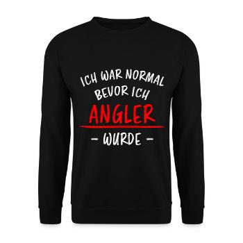 Angler Fisch Hobby Angeln Fische Fun Meer Geschenk - Unisex Pullover - Schwarz - Vorne - Alina (178cm) & Michal (187cm)