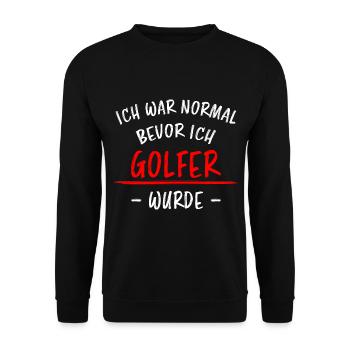 Golfer Hobby Golf Lustiger Spruch Spieler Geschenk - Unisex Pullover - Schwarz - Vorne - Alina (178cm) & Michal (187cm)