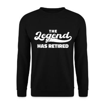 The Legend has Retired Rente Renter Gift - Unisex Sweatshirt - black - Front - Alina (178cm) & Michal (187cm)