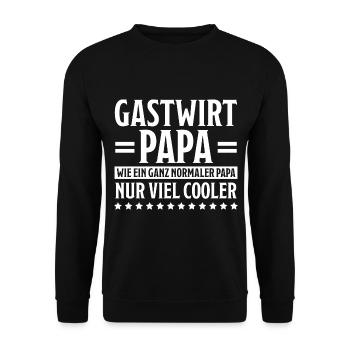 Gastwirt Fun Spruch Kneipe Wirt Gastwirt Geschenk - Unisex Pullover - Schwarz - Vorne - Alina (178cm) & Michal (187cm)