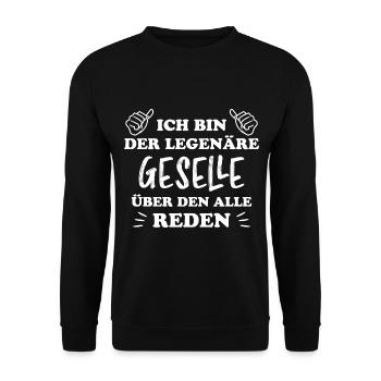 Geselle Lustiger Spruch Gesellenprüfung Geschenk - Unisex Pullover - Schwarz - Vorne - Alina (178cm) & Michal (187cm)