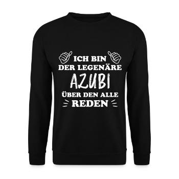 Azubi Witz Spruch Lehrling Auszubildende Geschenk - Unisex Pullover - Schwarz - Vorne - Alina (178cm) & Michal (187cm)