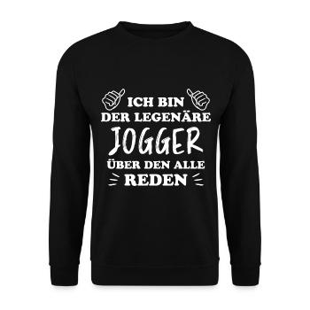 Jogger Laufen Lustiger Spruch Joggen Geschenk - Unisex Pullover - Schwarz - Vorne - Alina (178cm) & Michal (187cm)