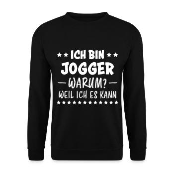 Jogger Laufen Lustiger Spruch Joggen Geschenk - Unisex Pullover - Schwarz - Vorne - Alina (178cm) & Michal (187cm)