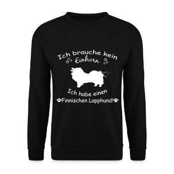 Finnischer Lapphund - Finnischer Lapphund - Unisex Pullover - Schwarz - Vorne - Alina (178cm) & Michal (187cm)